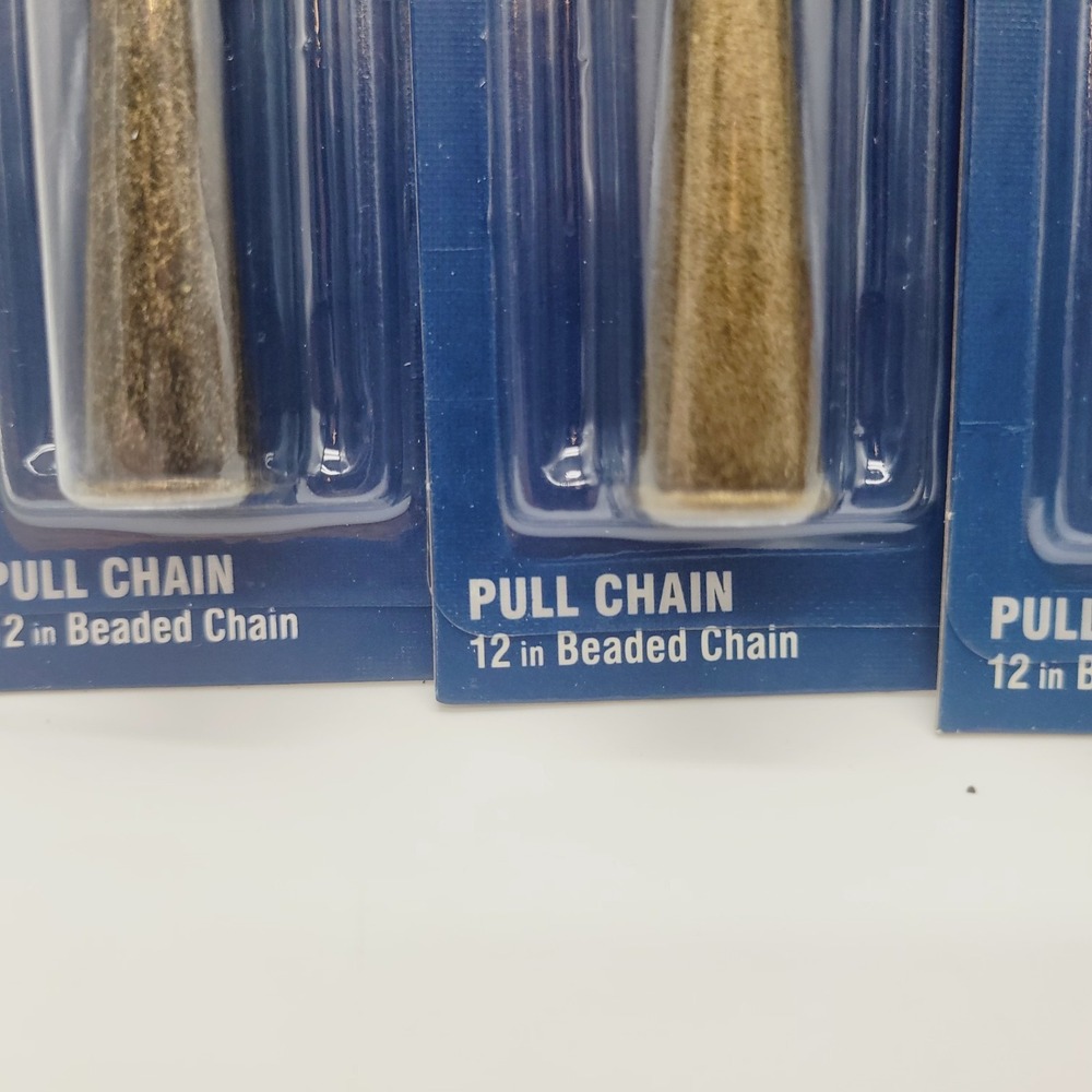 NEW Lot Of 3 Ceiling Fan Pull Chain Extension 12 Inches Lighthouse Antique Brass - Picture 4 of 9